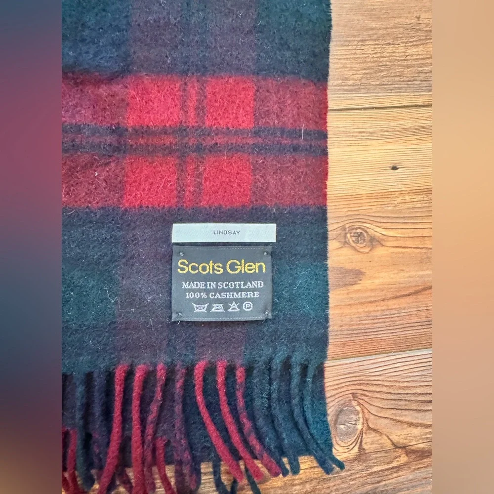 Scots Glen Cashmere Plaid Scarf - Red and green cashmere style is Lindsey